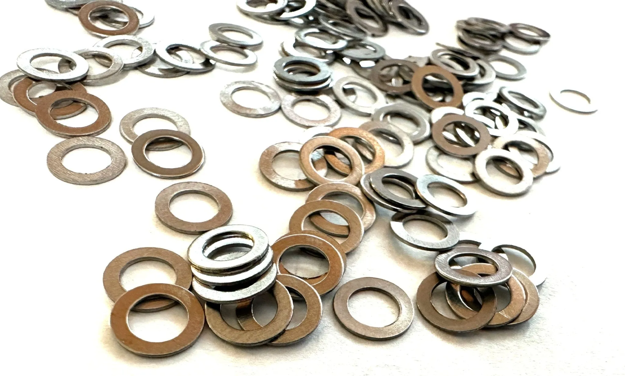 100 Count Spoke Nipple Rim Flat Washers Reinforcement Wheel Silver Washer New