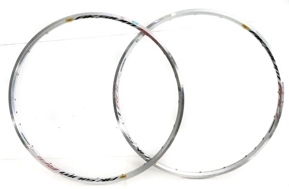 2 QTY Mavic Aksium Race 20 H Road Bike Rims 700c Double Walled Aluminum New Blem