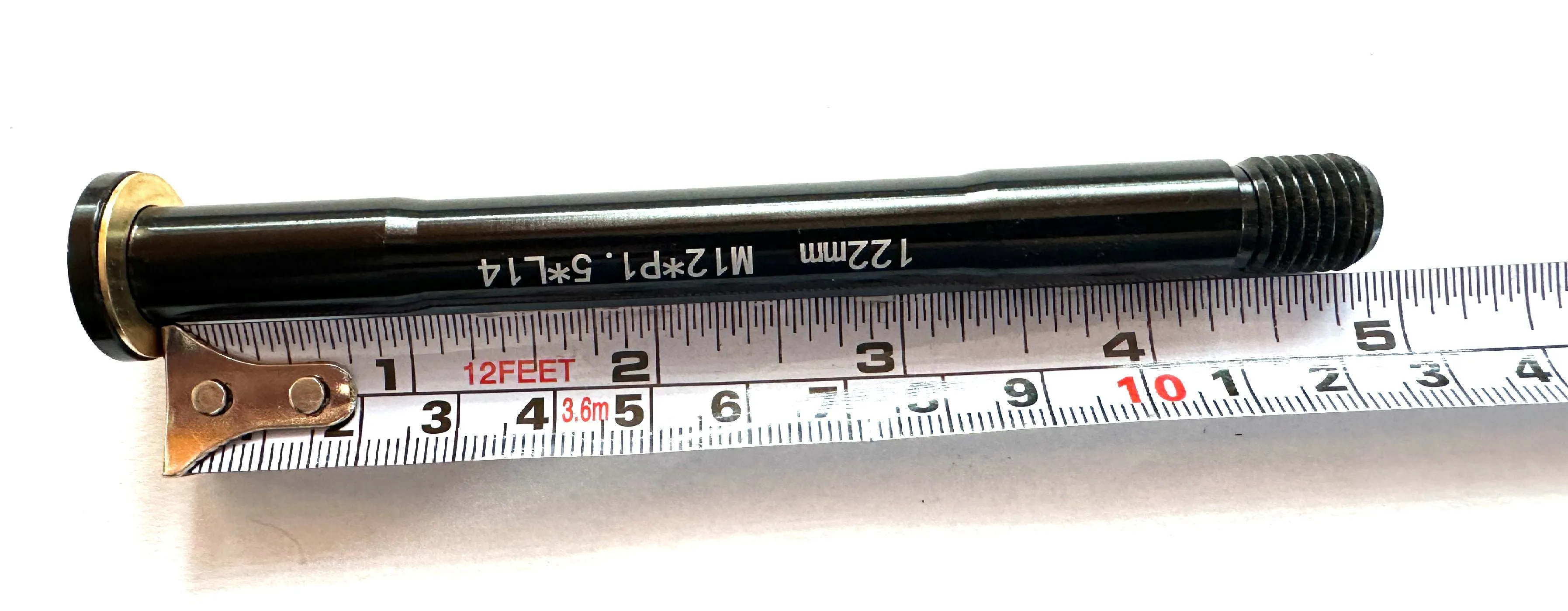 Alloy Bike Front 122mm Thru Axle 12mm x 122mm. M12*P1.5*L14 NEW
