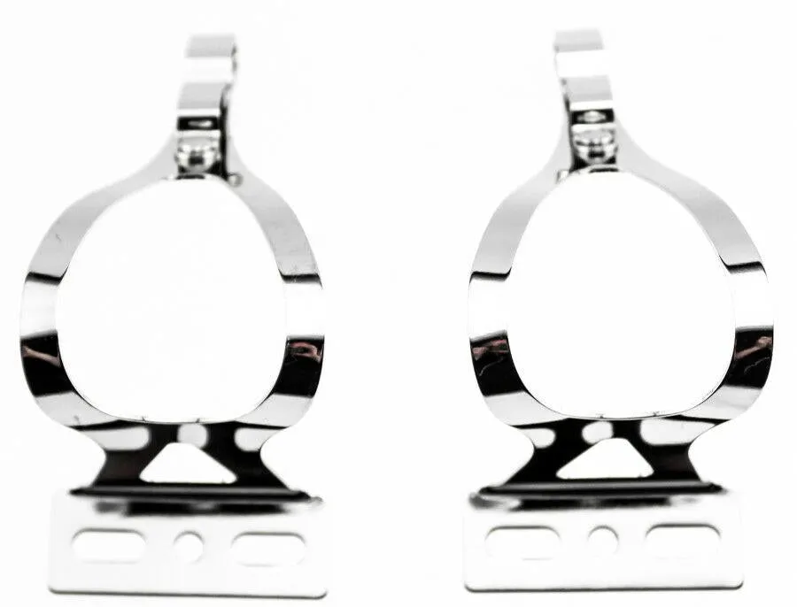 AVENIR 2X FIXIE STEEL TOE CLIPS LG Bike Pedals Strapless Double Strap Silver NEW