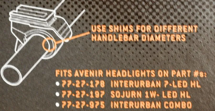 AVENIR Headlight Bracket 1 Bike 25.4 - 31.8mm Black For Avenir Headlights NEW