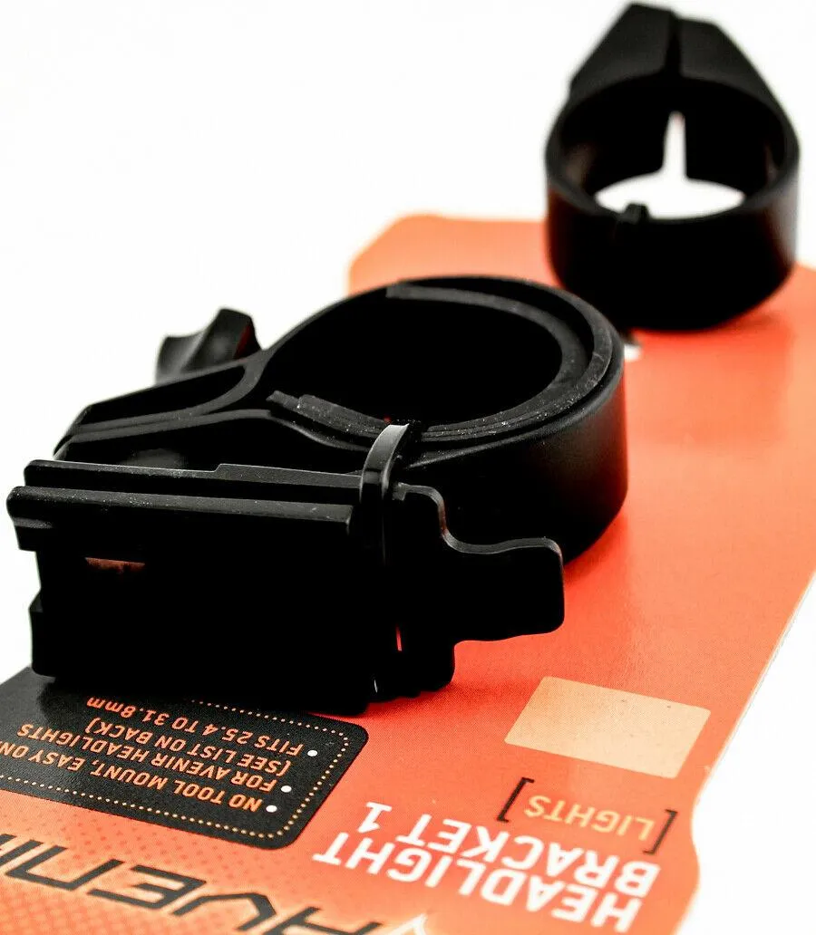 AVENIR Headlight Bracket 1 Bike 25.4 - 31.8mm Black For Avenir Headlights NEW