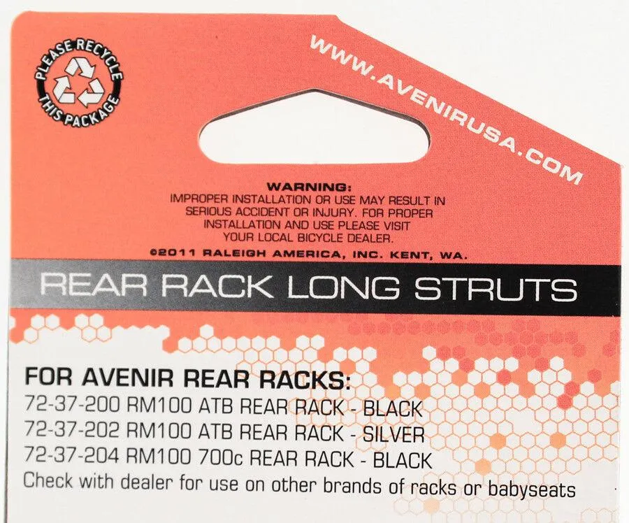 AVENIR Rear Rack Long Struts Steel for Rear Bike Bicycle Racks Silver NEW