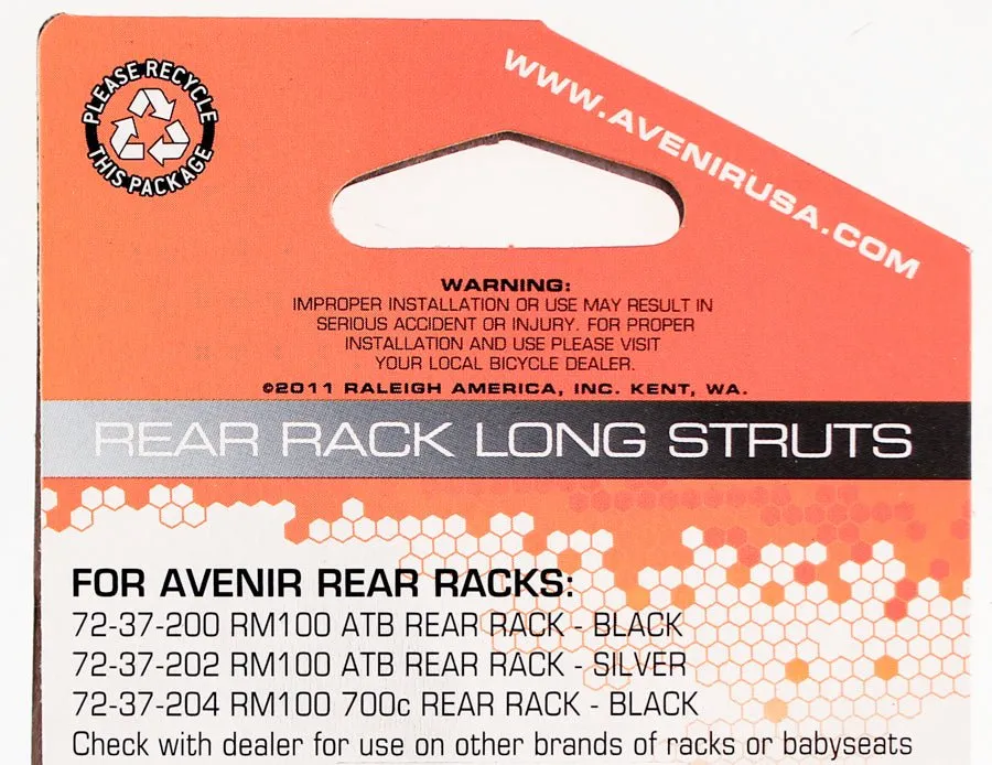 AVENIR Rear Rack Long Struts Steel for Rear Bike Bicycle Racks Silver NEW
