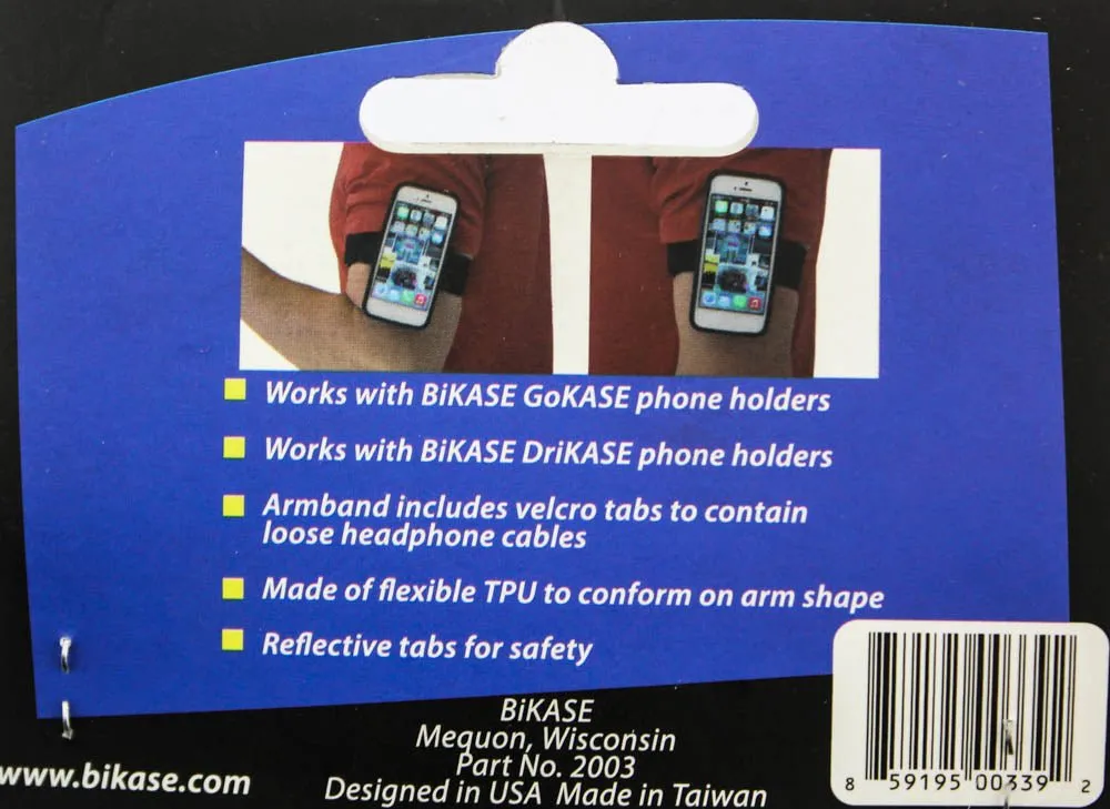 BIKEASE GoKase Armband With Bracket Phone Mount Reflective DriKase Black NEW