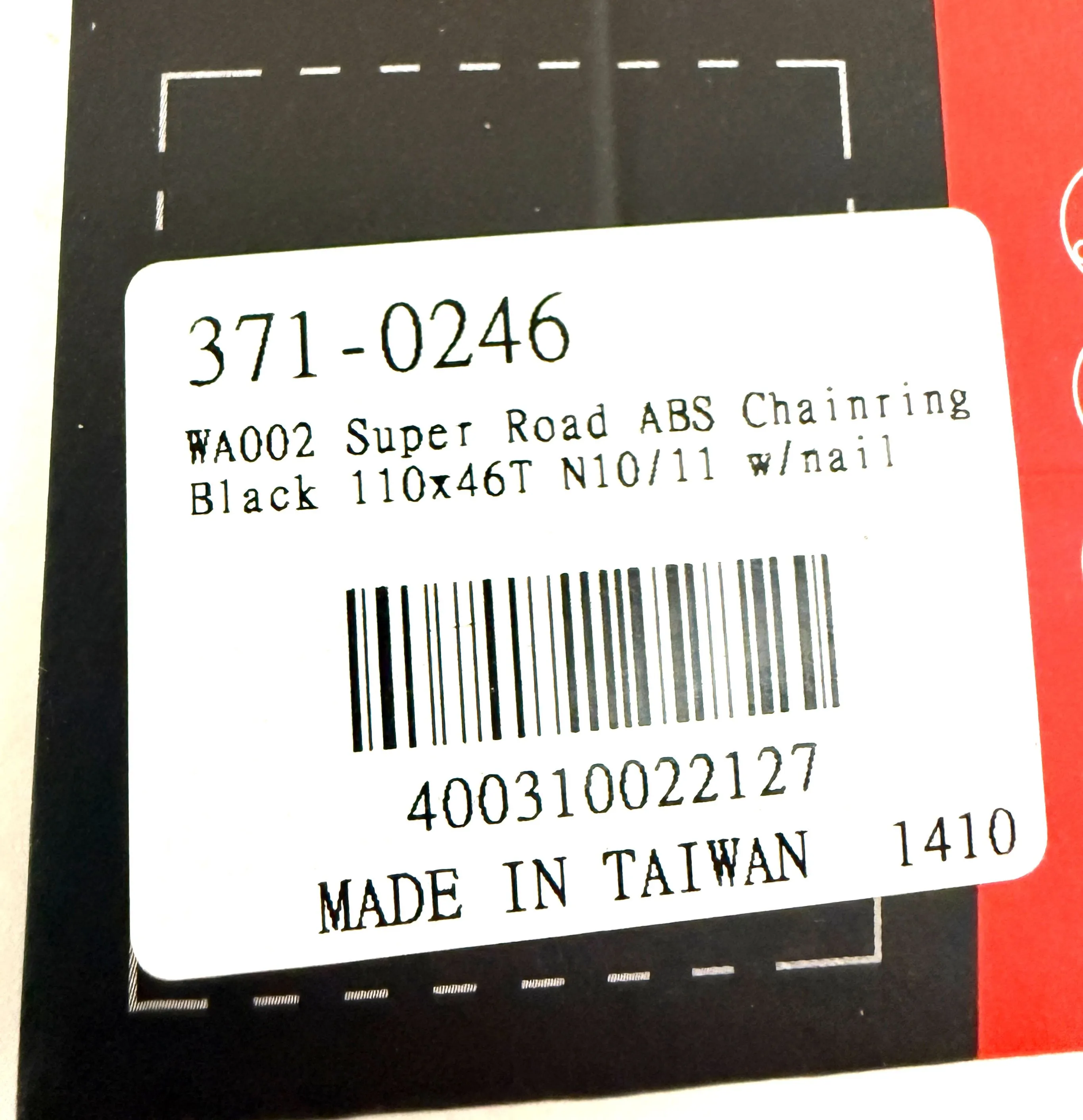 FSA SL-K Super ABS Outer Chainring 46T 110BCD 5-Bolt 10-11 Speed WA002 Black NEW