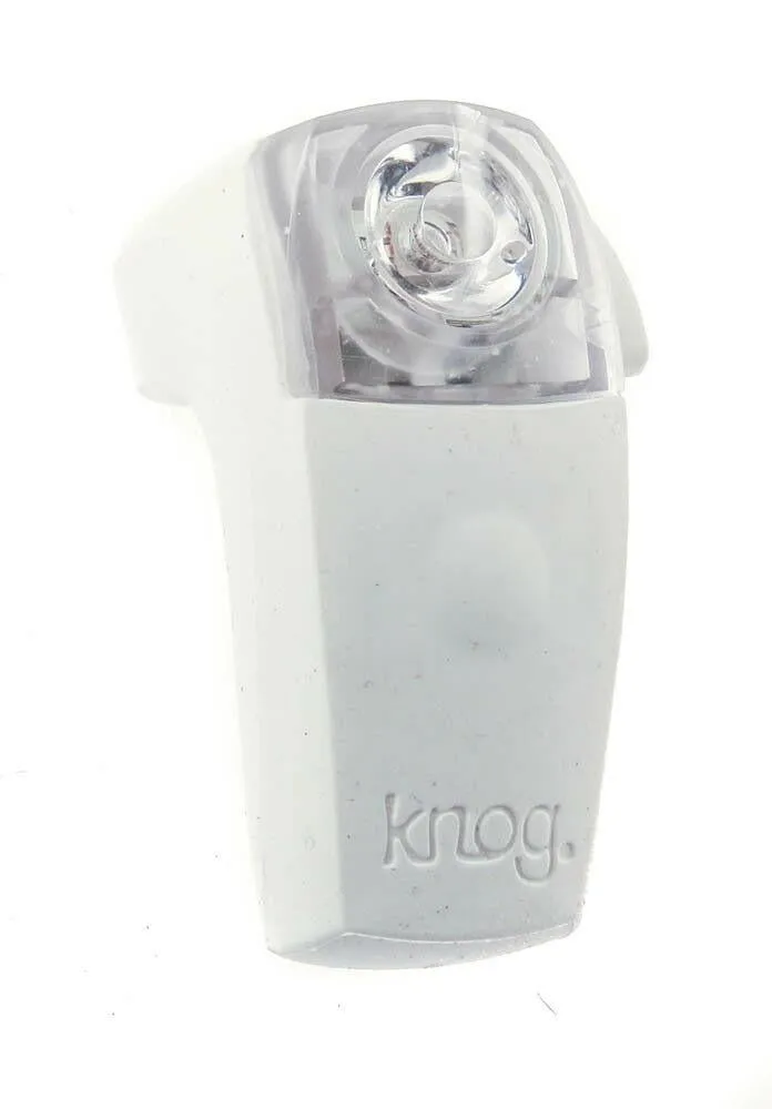 KNOG BOOMER White Bike Rear 1 RED LED Light 7 Lumens 3 Mode 600m Visibility NEW