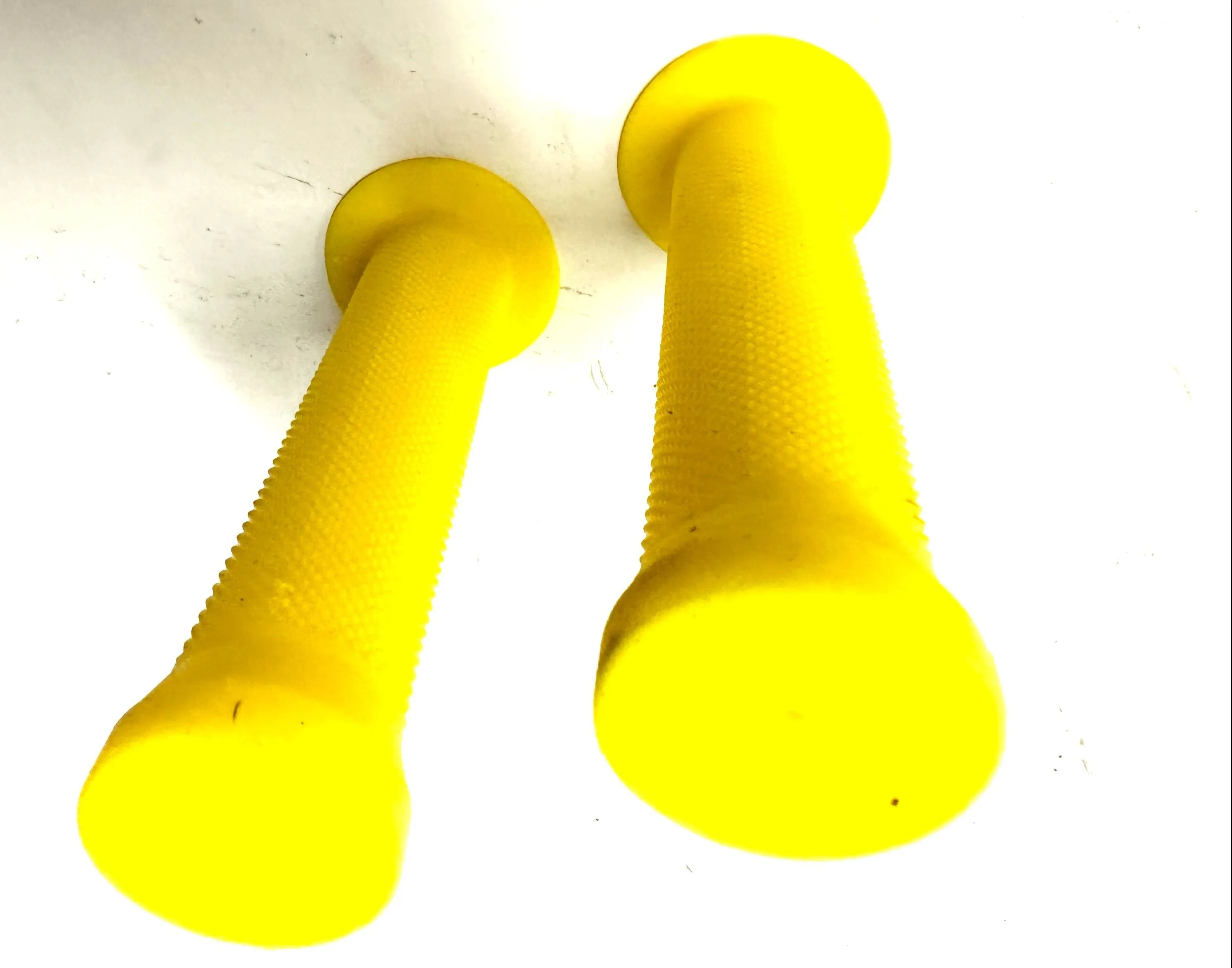 Lot of 3 Framed M-Wave BMX Rubber Bike 130mm Slide On Grips Yellow New